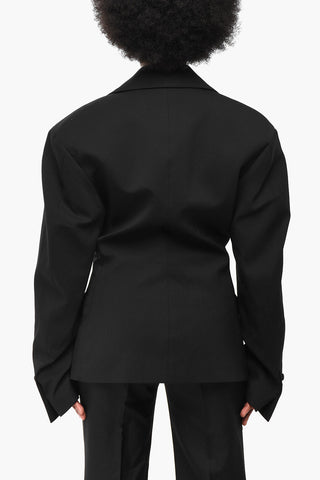 Slim-Fit-Blazer aus Wollmischung mit Klappentaschen