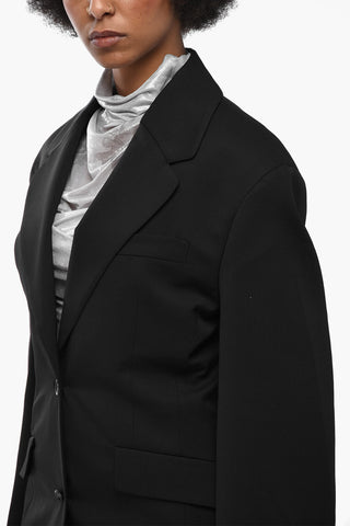 Slim-Fit-Blazer aus Wollmischung mit Klappentaschen
