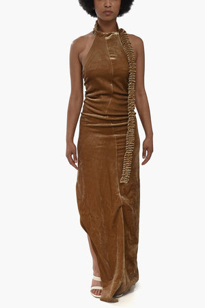 Halter-Neck-Kleid CURTAIN aus Velours