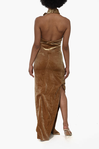 Halter-Neck-Kleid CURTAIN aus Velours