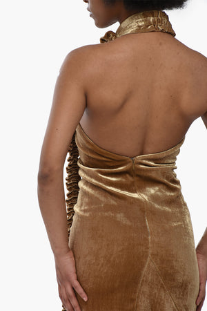 Halter-Neck-Kleid CURTAIN aus Velours