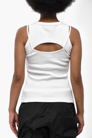 Mixed Cotton Tank Top With Cut-Out