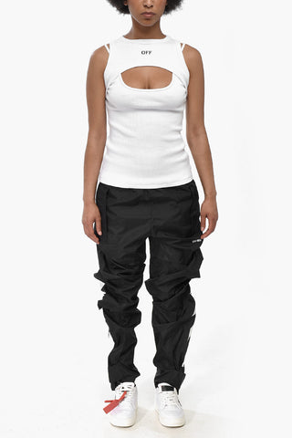 Mixed Cotton Tank Top With Cut-Out