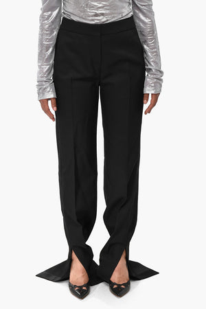 Pantaloni in Tessuto Twill con Bande Laterali in Satin