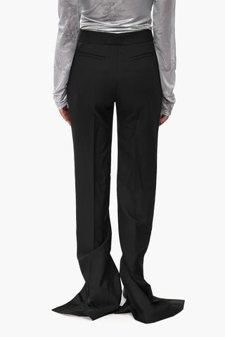 Pantaloni in Tessuto Twill con Bande Laterali in Satin