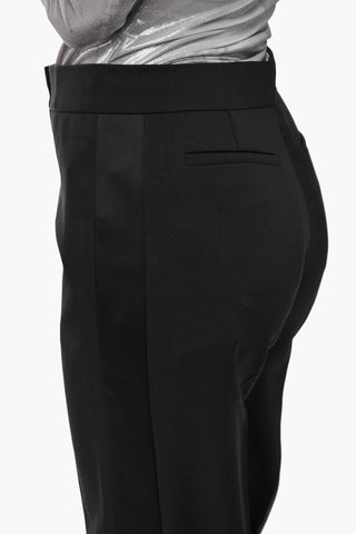 Pantaloni in Tessuto Twill con Bande Laterali in Satin