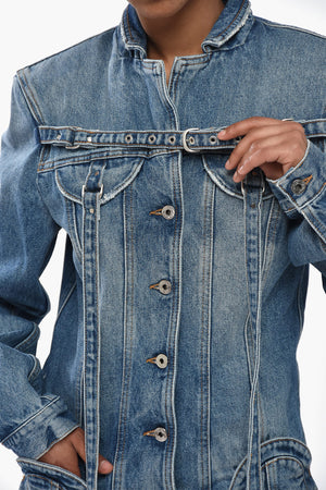 Mid-Wash Denim Cargo Dress
