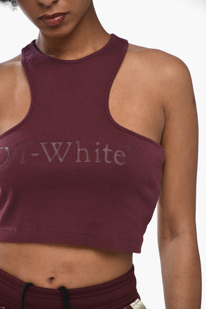 Crop Top in BIG LOGO in Misto Cotone con Stampa