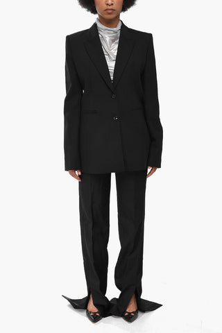 PERMANENT Blazer aus Wollmix mit Spitzenrevers