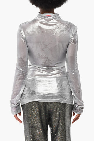 Top aus Lurex-Tüll SKY SHINY mit Frontdrapierung