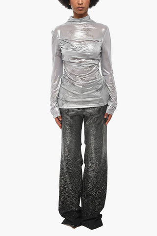 Top aus Lurex-Tüll SKY SHINY mit Frontdrapierung