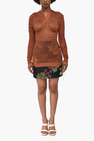 Maglia Girocollo SHINY NET in Lurex con Dettaglio Criss Cross