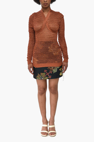 Rundhalspullover SHINY NET aus Lurex mit Criss-Cross-Detail