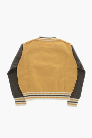Two-Tone Crewneck Sweater with Front Logo