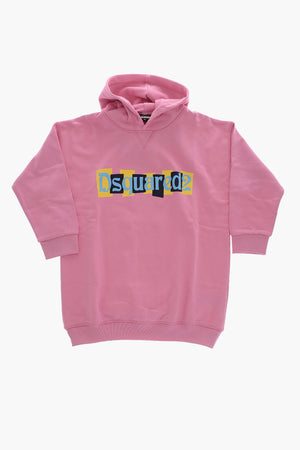 Sweatkleid mit Front-Logo-Print und Kapuze