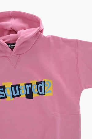 Sweatkleid mit Front-Logo-Print und Kapuze