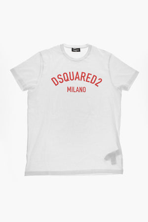 Cotton Crewneck T-Shirt With Print