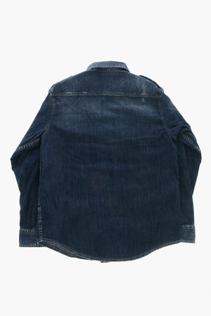 Vintage-Effect Denim Shirt With Double Chest Pockets