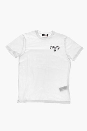Cotton Crewneck T-Shirt with Side Print