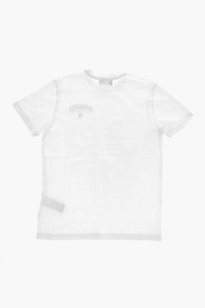 Cotton Crewneck T-Shirt with Side Print