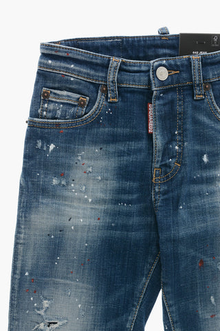 Jeans 642 Effetto Painting con Bottone Logato