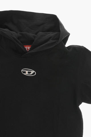 Lightweight Cotton Sweatshirt with Metallic Logo Detail
