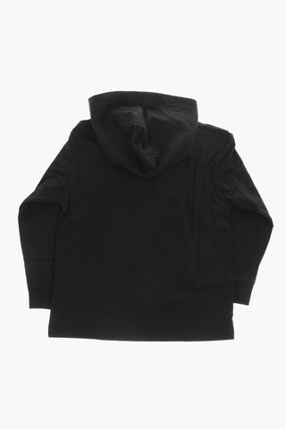 Lightweight Cotton Sweatshirt with Metallic Logo Detail