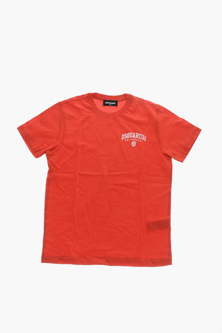 Baumwoll-T-Shirt mit kontrastierendem Frontprint