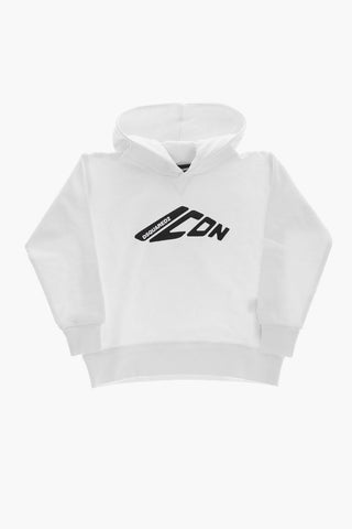 ICON 로고 장식 브러시드 코튼 후디