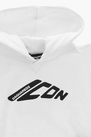 ICON 로고 장식 브러시드 코튼 후디