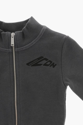ICON Full-Zip Brushed Cotton Sweatshirt, Solid Colour
