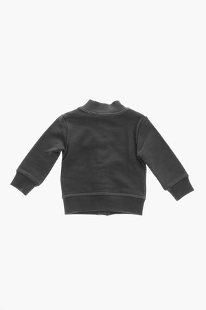 ICON Felpa Full-Zip in Cotone Garzato a Tinta Unita