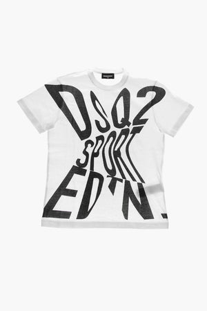 SPORT EDTN X T-Shirt Girocollo in Tinta Unita con Stampa a Contrasto