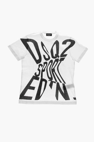 SPORT EDTN X T-Shirt Girocollo in Tinta Unita con Stampa a Contrasto