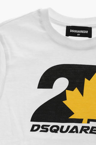 Cotton Crewneck T-Shirt with Front Print