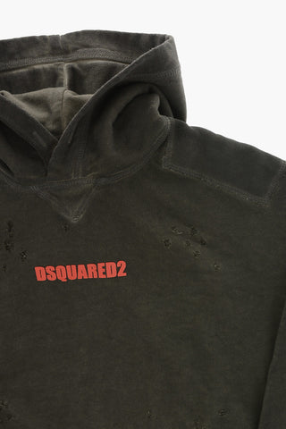 Vintage-Effect Brushed Cotton Hoodie