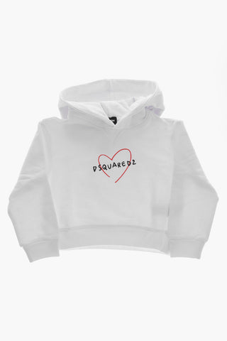 Brushed Cotton Hoodie With Print