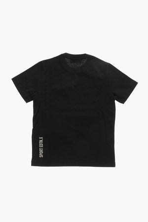 Rundhals-T-Shirt aus Baumwolle mit kontrastierendem Logo