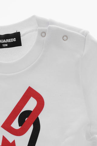 Rundhals-Sweatshirt aus gebürsteter Baumwolle mit Monogramm