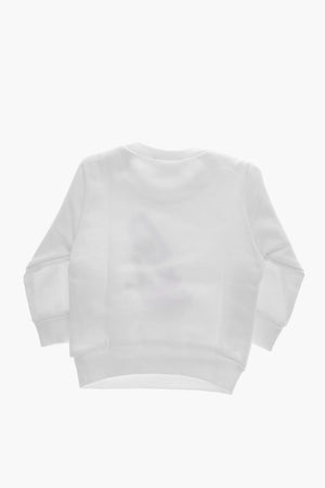 Crewneck Brushed Cotton Sweatshirt with Monogram