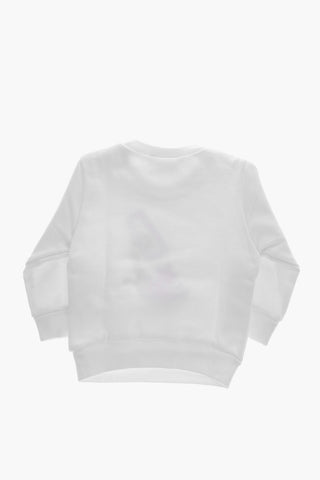 Rundhals-Sweatshirt aus gebürsteter Baumwolle mit Monogramm