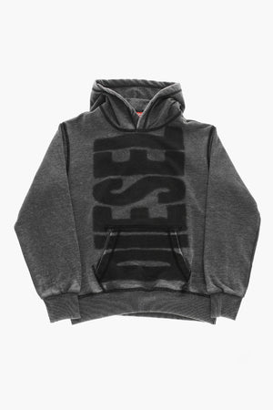 Cotton Hoodie with Oversized Front Logo