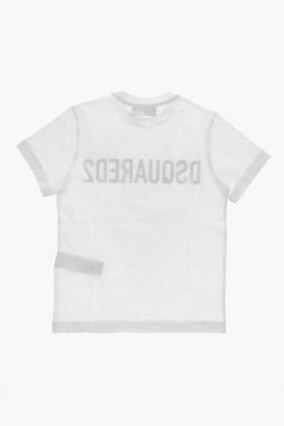 Cotton Crewneck T-Shirt with Contrasting Logo