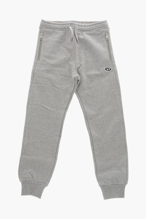 Joggers in Cotone Garzato con Elastico in Vita