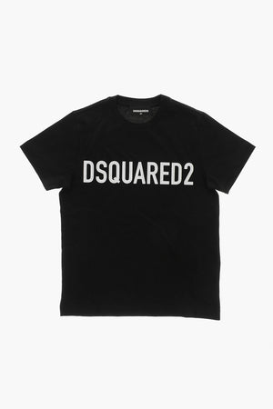 Baumwoll-T-Shirt Mit Rundhalsausschnitt Und Kontrastierendem Logo