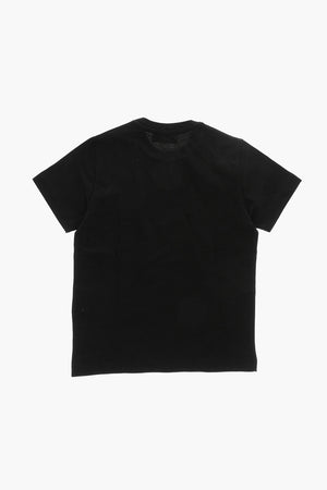 Cotton Crewneck T-Shirt With Contrast Logo