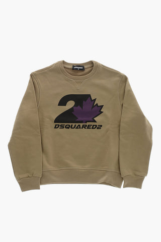 Sweatshirt aus angerauter Baumwolle mit Print-Logo