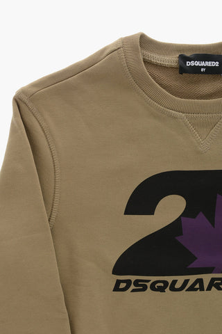 Sweatshirt aus angerauter Baumwolle mit Print-Logo