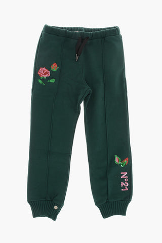 Baumwoll-Joggers mit Pailletten-Logo