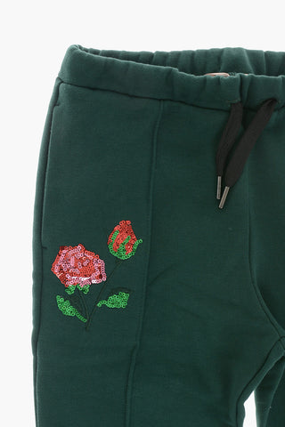Baumwoll-Joggers mit Pailletten-Logo